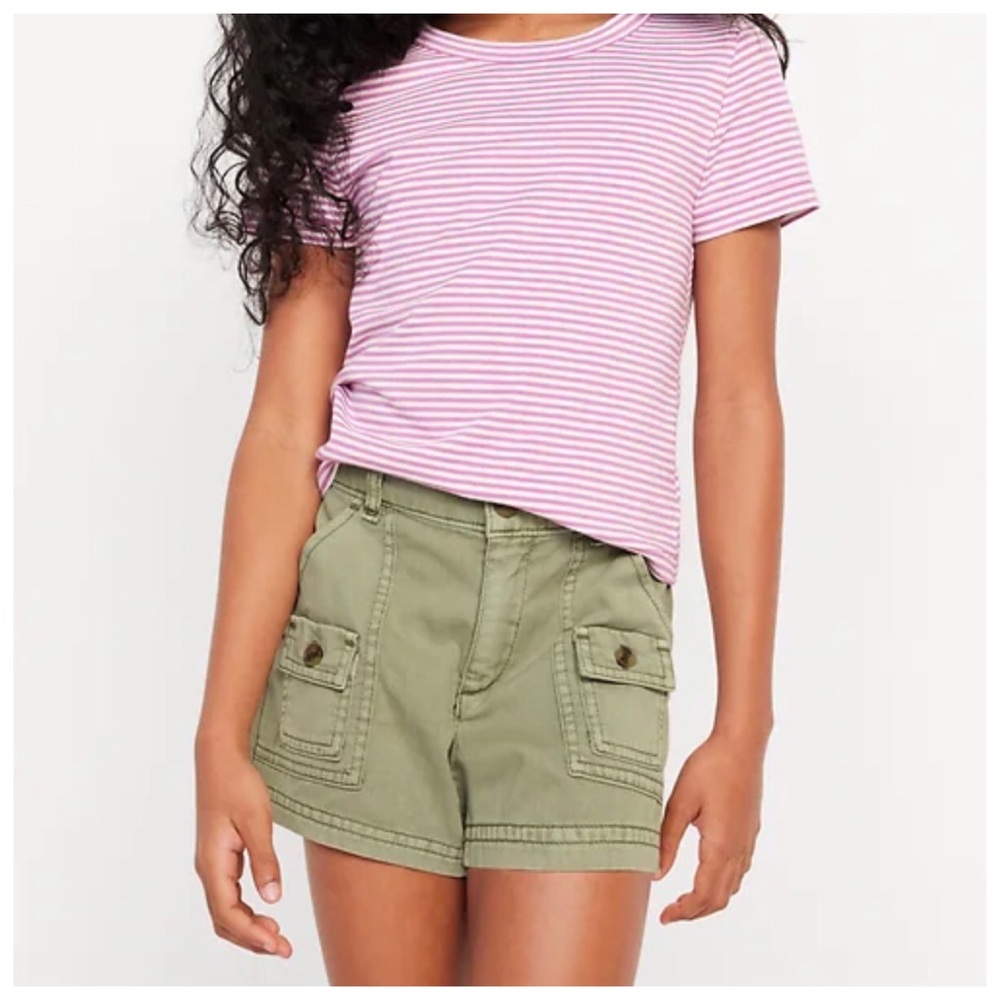 Girls Cargo-Pocket Twill Shorts | M (8)